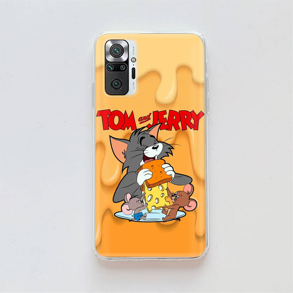 Прозрачный чехол для Samsung A04 A14 A23 A34 A54 M23 M33 M52 M53 Realme Narzo 50 50I 50a Prime C35 C55 C30S 10 9 Pro T-94 Tom Jerry Cat Mouse