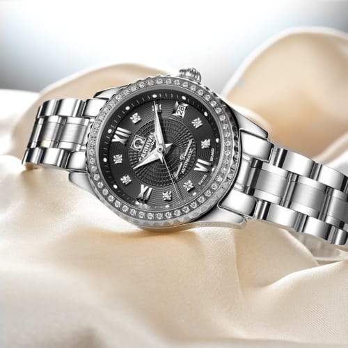 Carnival Couple's Watches, Men's and Women's Automatic Mechanical Watches, Romantic Couple's Set, Black