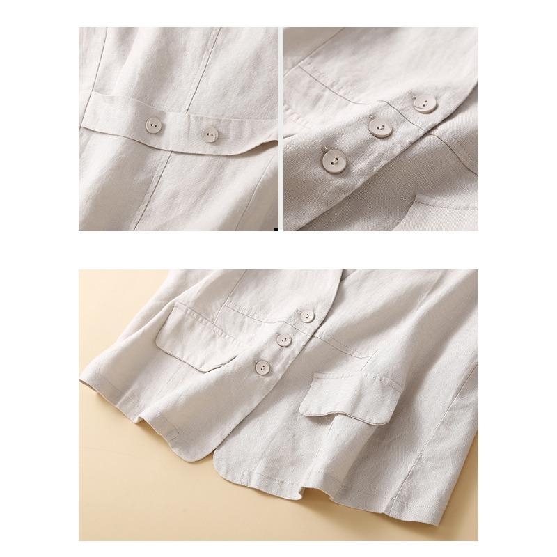 Хлопковый льняной жилет Топ без рукавов Куртка больших размеров с v-образным вырезом Повседневный жилет без рукавов Тонкая верхняя одежда Жилет для женщин