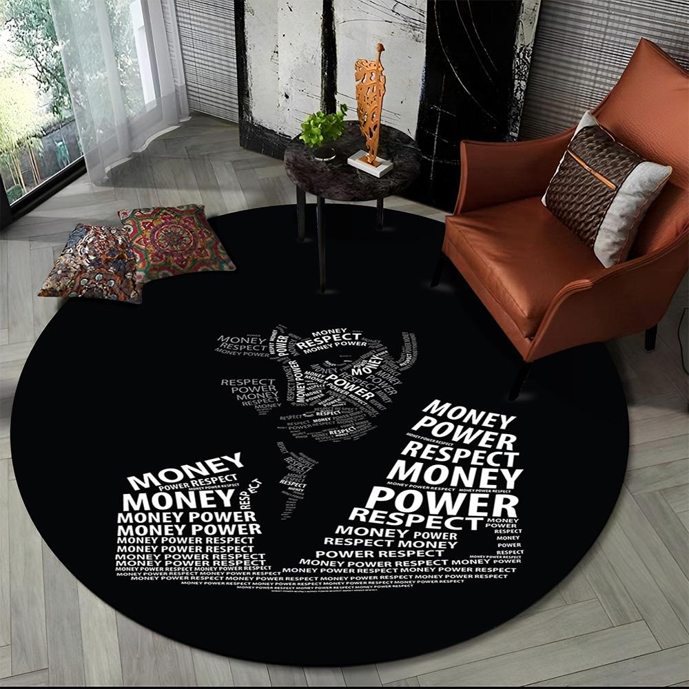 3D Печать Кино Лицо со шрамом Тони HD Круглый Ковер для Гостиной Спальни Детской Игровой Комнаты Декор, Коврик для Питомца Нескользящий Напольный Коврик