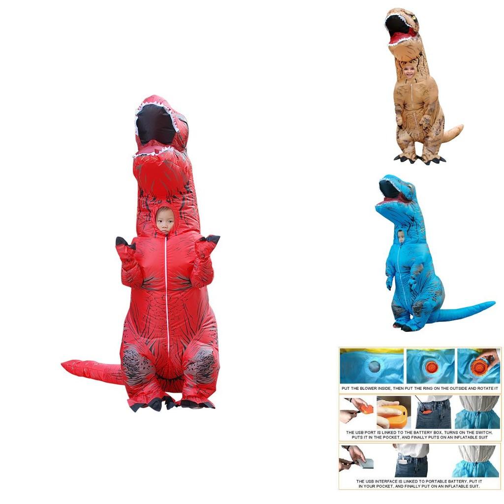 Водонепроницаемый и прочный детский надувной костюм динозавра T-rex для вечеринок