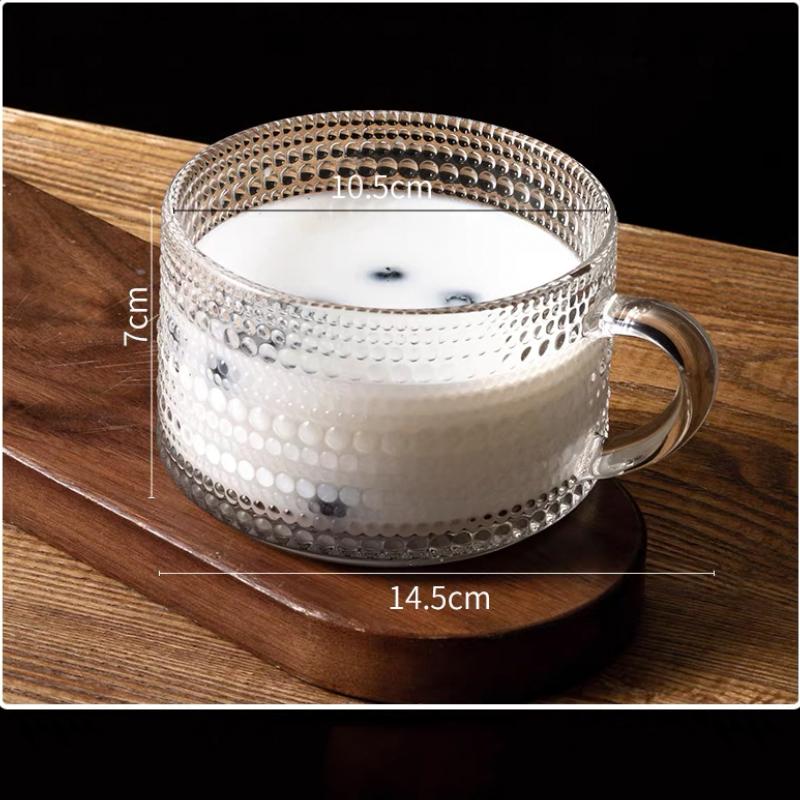 Ins Ретро прозрачная стеклянная кружка Простая чашка для воды Чашка для кофе Чашка для завтрака Чашка для молока Чашка для вина