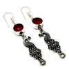 Mozambique Garnet Gemstone 925 Silver Plated Handmade Jewelry Earring 2.38"