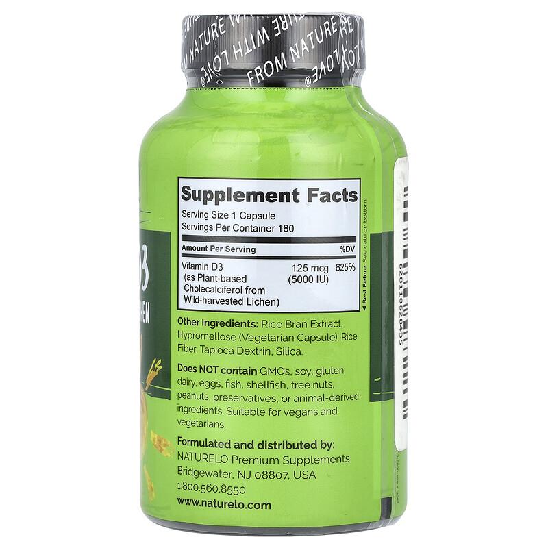 Vitamin D3, 125 mcg (5,000 IU), 180 Easy Swallow Capsules