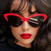 Cat Eye Sunglasses Women Fashion Small Half Frame Eyewear Retro Travel Lady Sunglasses Uv400