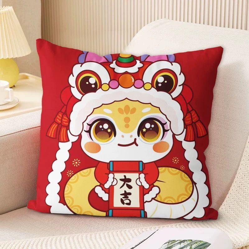 Новая подушка-змея двусторонняя красная супермягкая подушка зодиак диван гостиная праздничная декоративная подушка