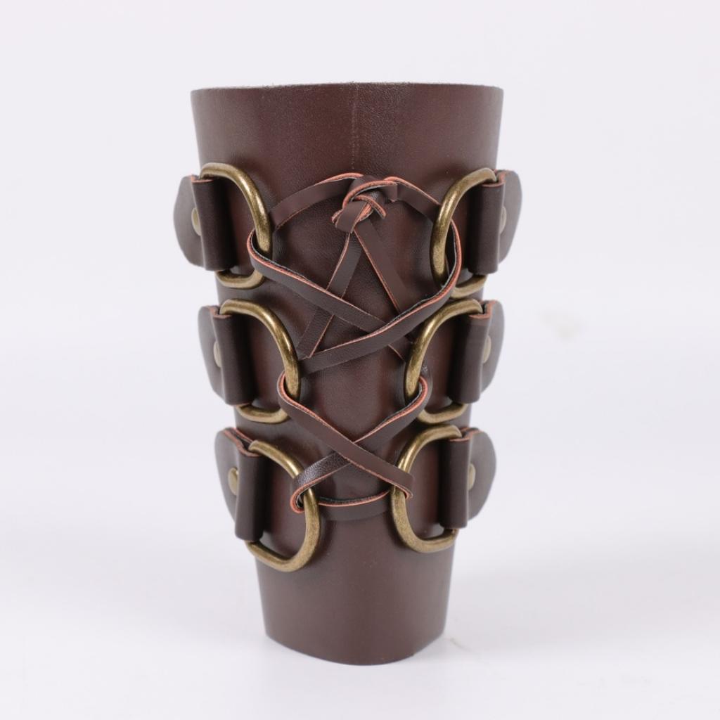 Medieval Knight PU Leather Arm Guards Viking Leather Gauntlet Wristband Renaissance Bracers Armband Wrist Guards Cosplay