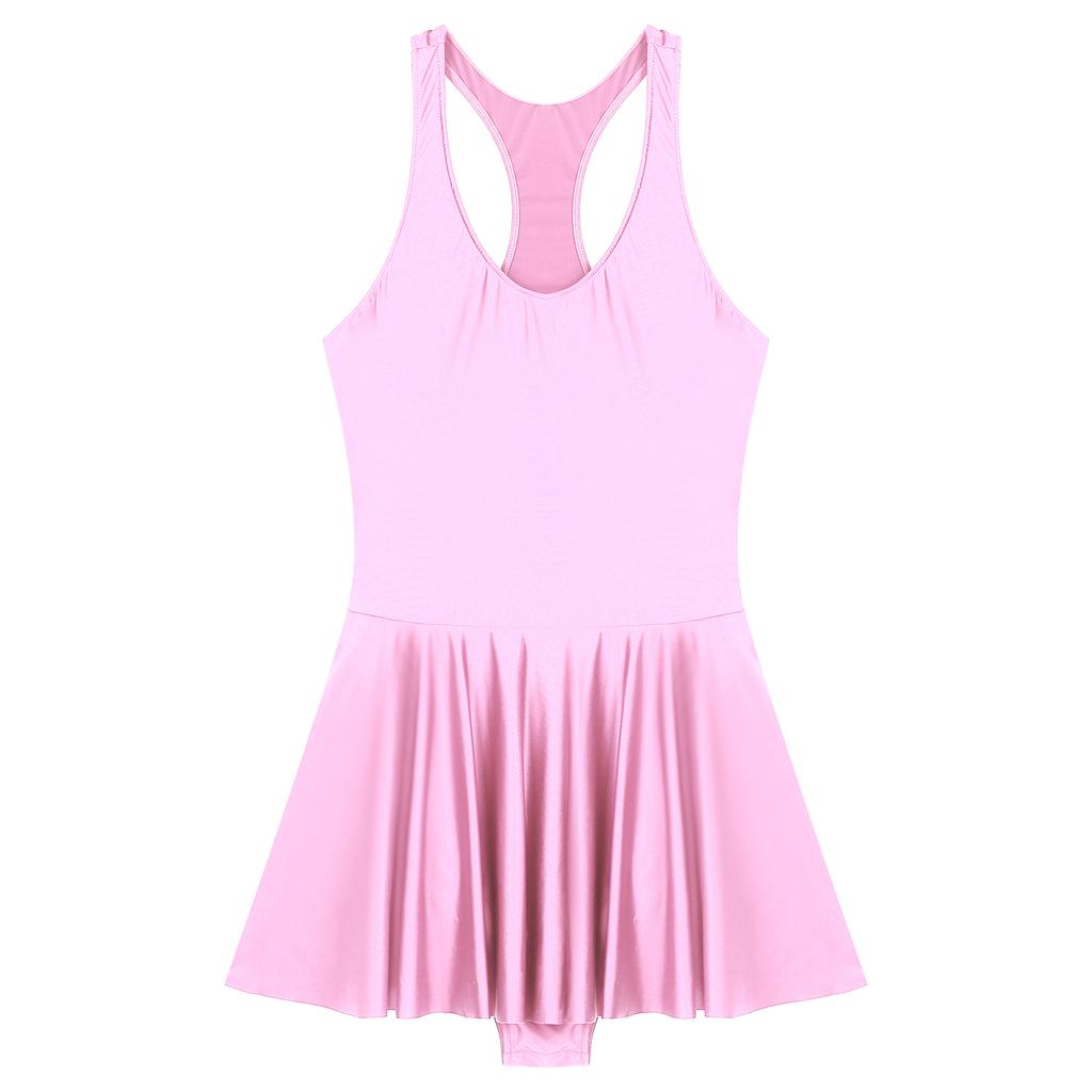 Женское глянцевое платье-майка без рукавов с высокой талией, купальники для спорта