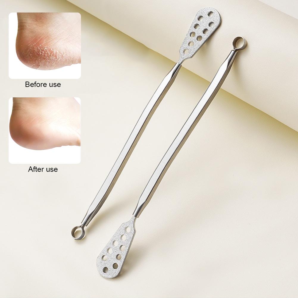 Пилка для подножек из нержавеющей стали, двухсторонняя пилка для подошв, удаление омертвевшей кожи, мозолей на ступнях, инструмент для ремонта стоп, пилка для ногтей, шлифовальная полоска