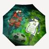 1 шт. Автоматический складной зонт Captain Tsubasa на футбольную тематику - Портативная 3-складная конструкция с железным каркасом, идеально подходит для использования на улице, праздничные подарки,
