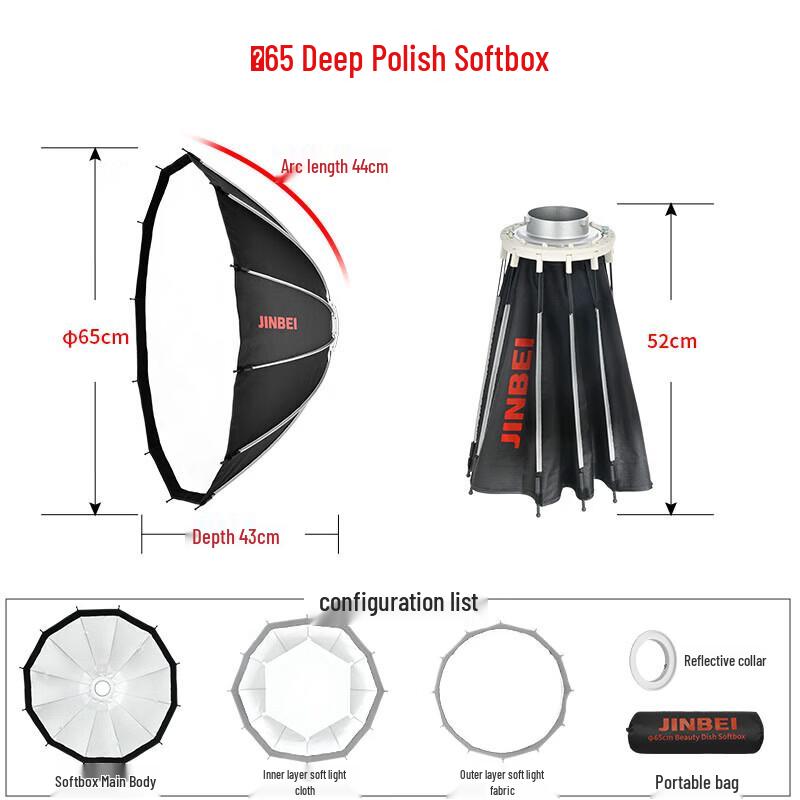 Jinbei Deep Parabolic Softbox and Accessories