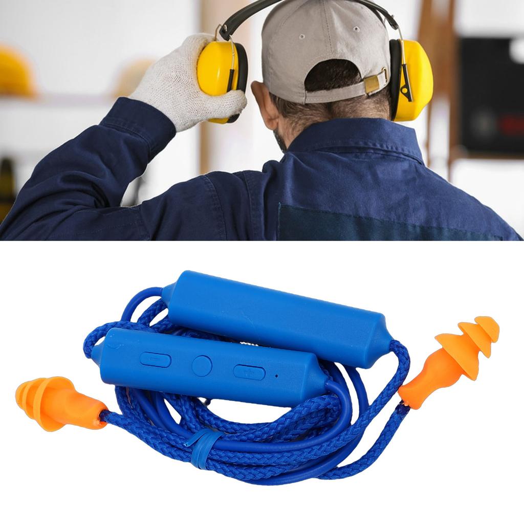 Earplug Headphone 29dB Noise Reduction IPX5 Water Proof Rechargeable Neckband Earbuds for Construction Site Workshop
