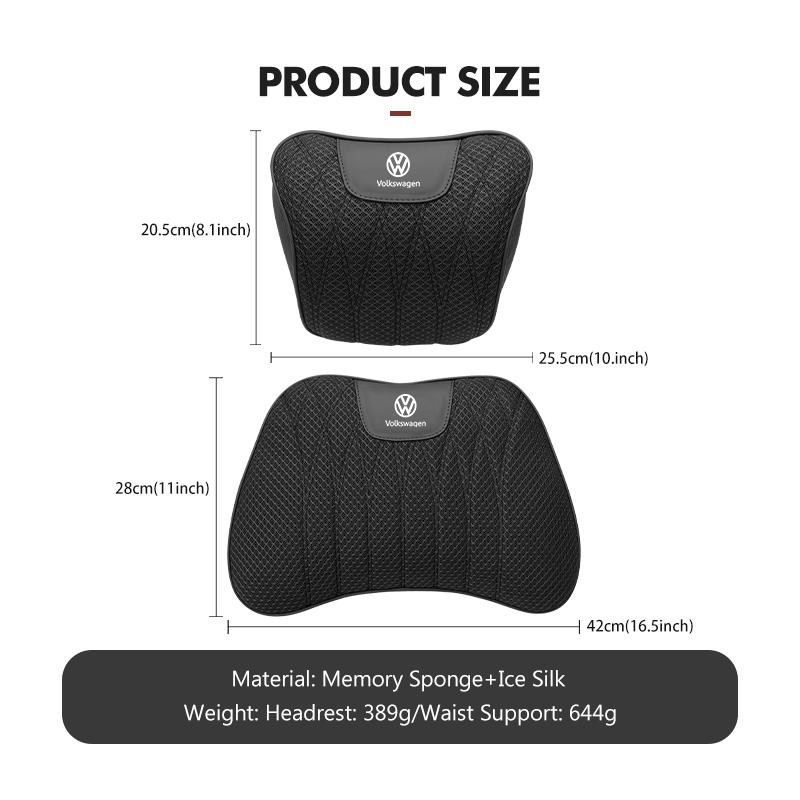 O23D Elastic Car Headrest Pillow Breathable Neck Support For Volkswagen VW Scirocco Passat Polo B5 B6 B7 CC Tiguan Sharan Touran