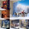 Christmas Tapestry Wall Hanging Santa Claus Christmas Tree Snow Scene Holiday Home Decor Tapestry Fireplace Christmas Gifts