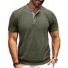 Men's Short Sleeved Textured Knitted Shirt T-shirt Pullover