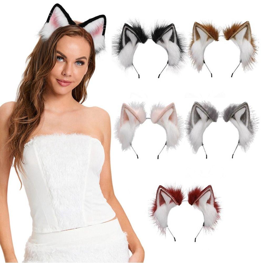 Plush Cat Ear Headband Simulation Hairband Fashion Anime Hair Hoops Women Girls