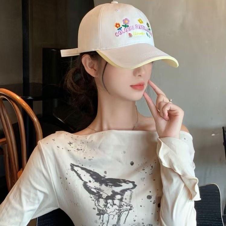 Adorable Floral Pattern Baseball Cap For Women Featuring Soft Cotton Fabric And Breathability