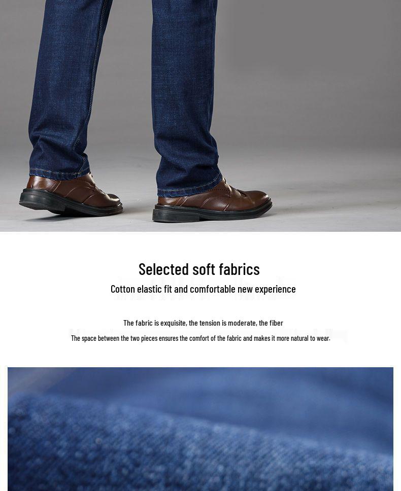 Мужские джинсы прямого кроя стрейч Romon - Осень/Зима 2025: Универсальные повседневные длинные брюки для среднего возраста