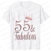 Унисекс Футболки "55 и Потрясающие" Футболка для Вечеринки в Честь 55-летия Унисекс Футболка с Коротким Рукавом Одежда Подарок на 55-летие Маме для Унисекс