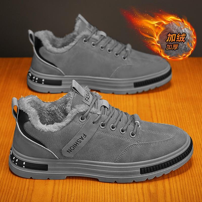 Mens Winter Warm Work Shoes With Fleece Lining Comfortable Slip Resistant Safety Casual Boots Construction Site