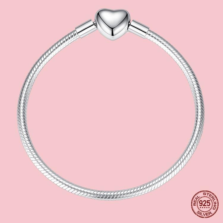 New Arrival Sterling Color Pulsera Heart Wrist Bracelet Lover Girlfriend Fit Original Women Charms Fine Jewelry JoyasTrendy Wrist Bracelet