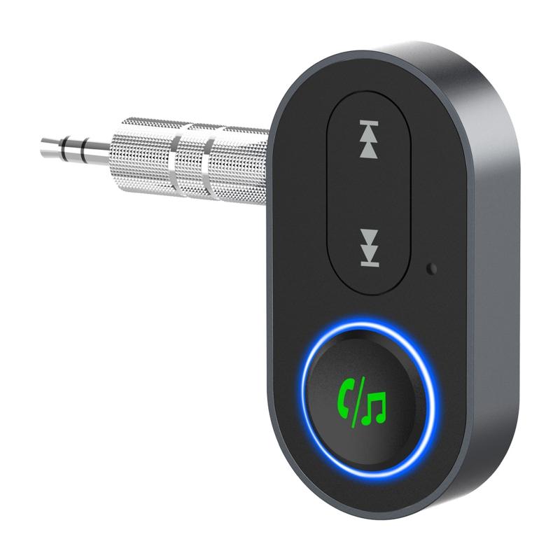 Bluetooth-compatible Receiver Wireless Adapter 3.5mm Aux Handsfree with Mic Music Receiver Support Voice Broadcast