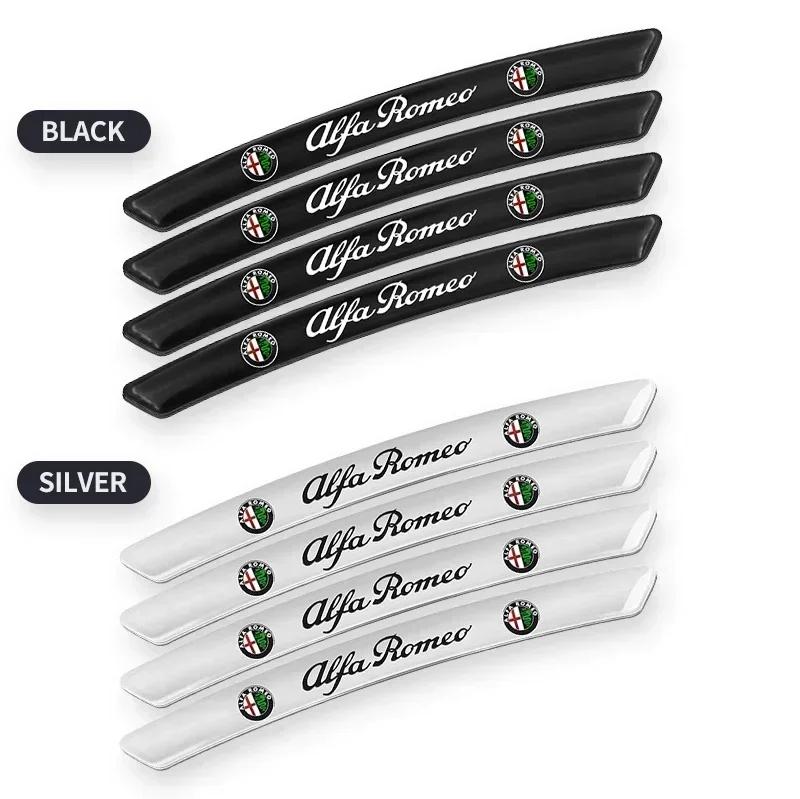 4Pcs Car Styling Aluminum Wheel Rims Racing Stickers Auto Accessories For Alfa Romeo 4C 159 Spider Giulia Giulietta 156 147fgh2