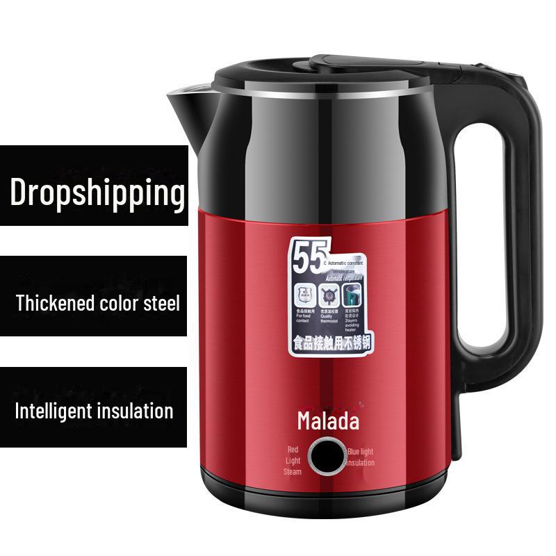 Электрический чайник Wanlida: Нержавеющая сталь, постоянная температура, большая вместимость, многофункциональность, автоматическое отключение питания.
