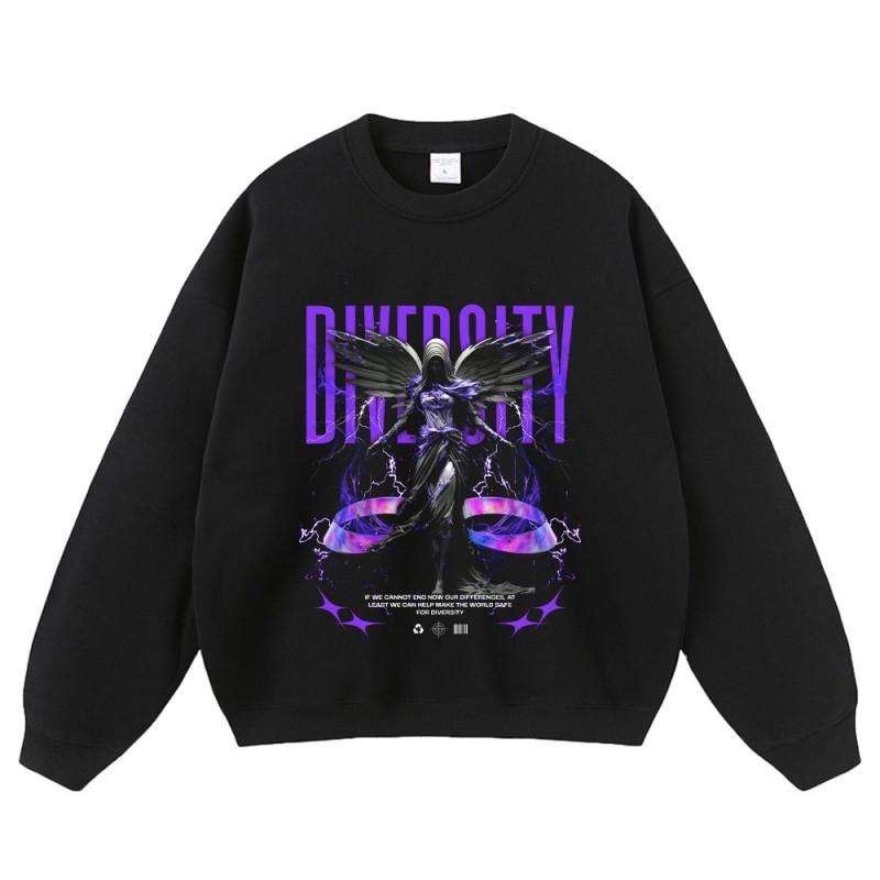 Oversized Vintage Washed Graphic Hoodie Unisex Streetwear Loose Fit Cotton Sweatshirt Men Women