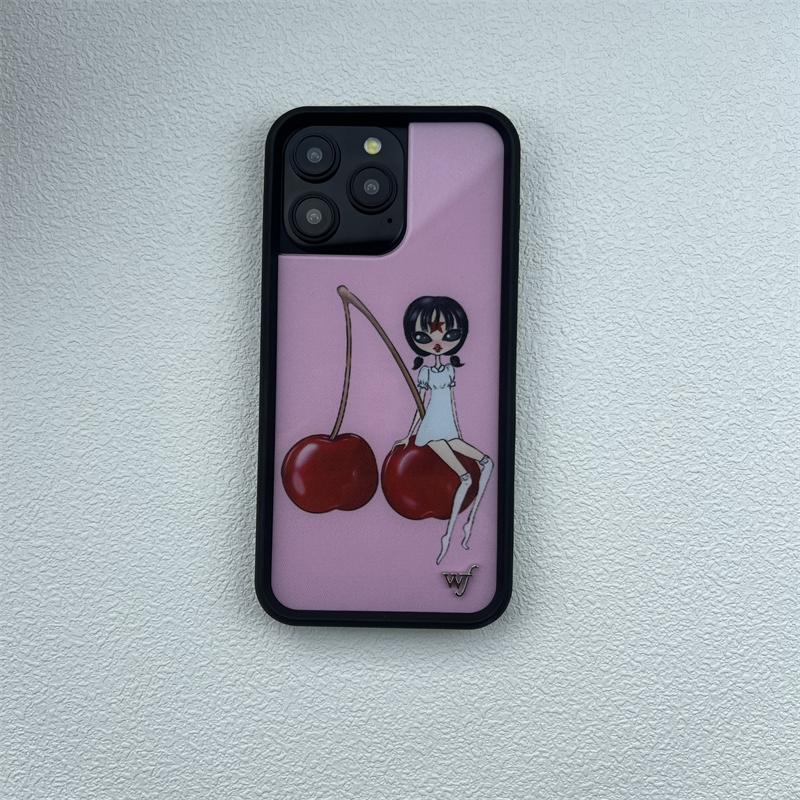 Чехол для телефона в стиле Wildflower с милым животным для iPhone16promax 15 Pro Max 16 14plus 13 12 17 мультяшный вишня дельфин лебедь принт дно