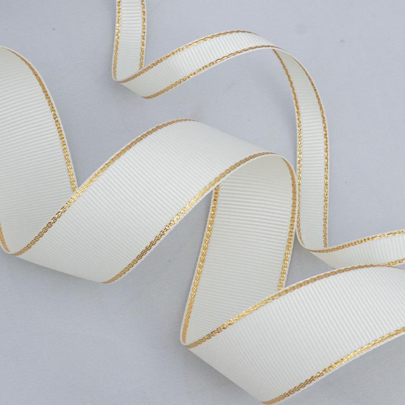 Романтичная и уютная однотонная золотая ребристая лента, зашифрованная полиэстеровая лента, двухсторонняя утолщенная прошитая лента, подарочная коробка, декоративная лента