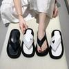 Fashion Flip Flops Summer Shoes Women Flat Platform Casual Slippers Outdoor Beach Sandals Thick Bottom Non-slip Home Slides 2024