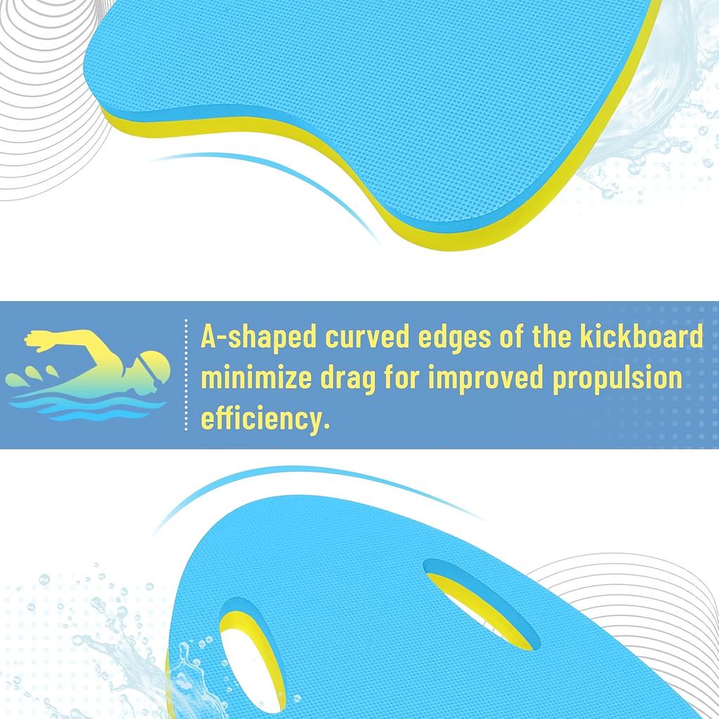1Pc Heavy-Duty Swimming Pool Accessory, Contoured Kickboard With Handle, Made Of Durable EVA Foam, Ideal For Swim Teams And Recreational Swimmers