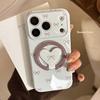 Синий бант для чехла на телефон Apple 17 iPhone16promax магнитный держатель 15 ретро нишевый 13 мягкий