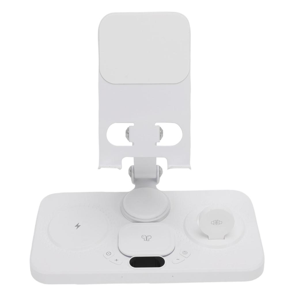 Беспроводное устройство 6 в 1 для устройства с будильником и 6-цветной подсветкой, 15 Вт, складная проводная зарядная станция