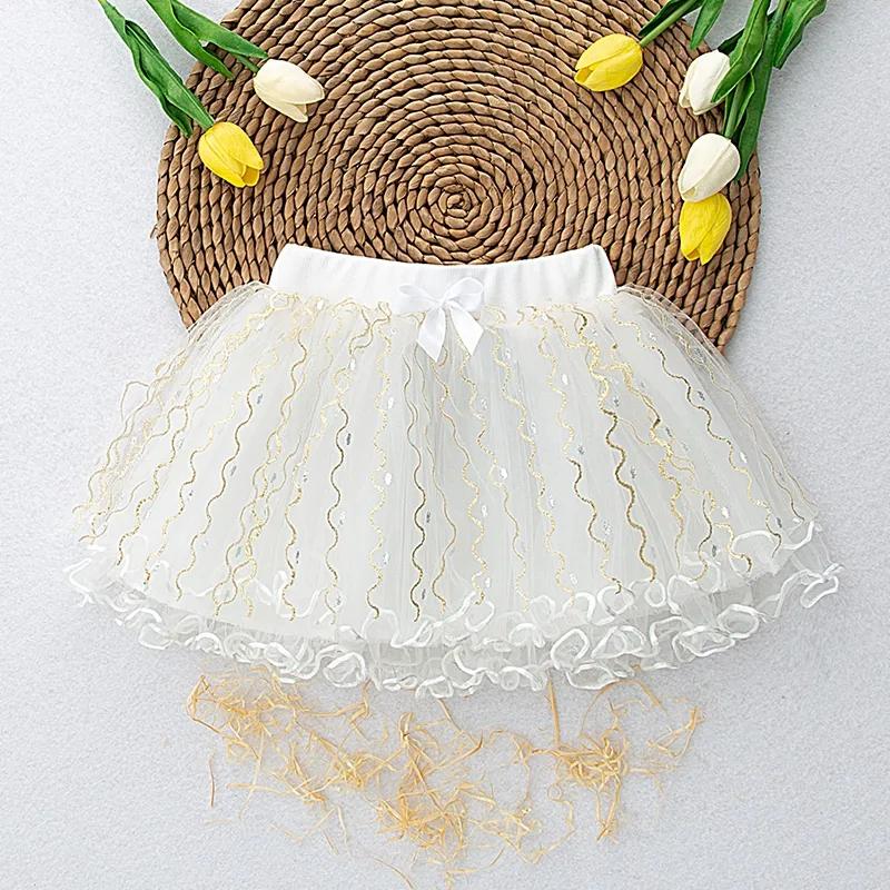 Короткая юбка для девочек, сетчатое все модное танцевальное платье принцессы, одежда для девочек