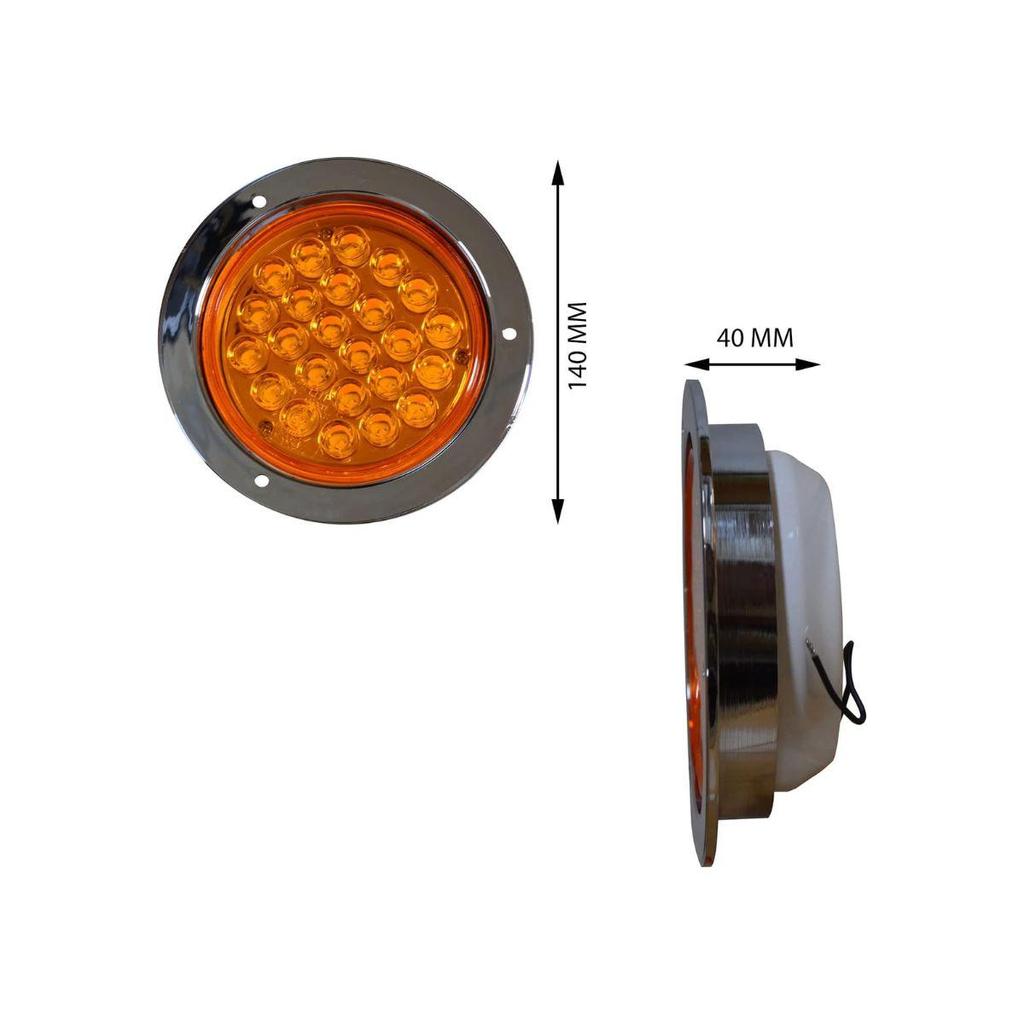 APSMOTIV 4" Круглый светодиодный прицеп Круглый янтарный указатель поворота Грузовик Прицеп Автодом Задний габаритный фонарь Лампы с белыми ободками 24В Габаритный фонарь прицепа