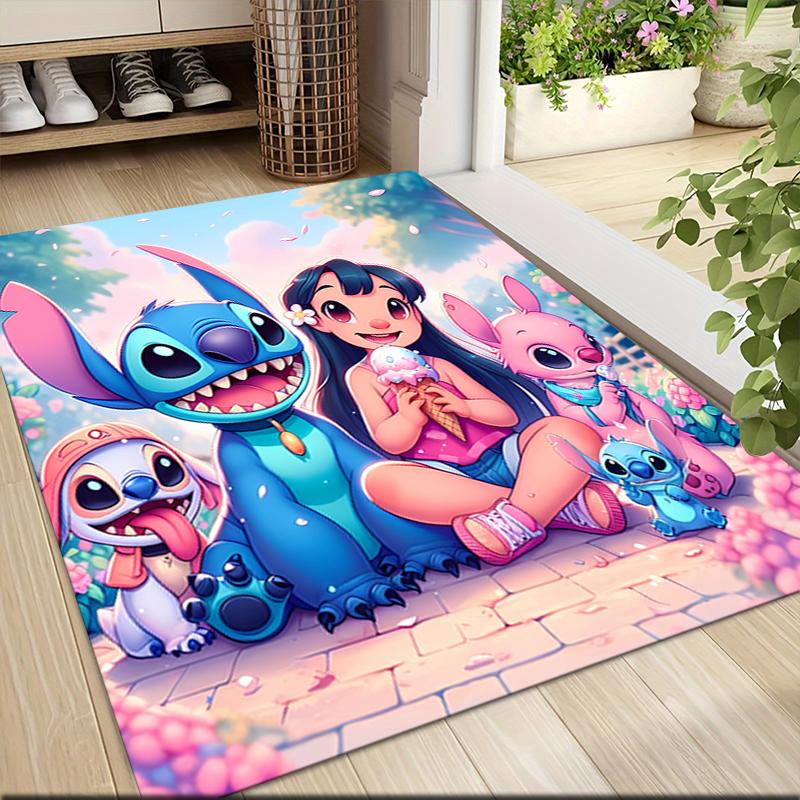 Lilo Stitch Adventure Carpet Rug Soft Washable Antislip Home Living Room Sofa Mats Personalized Christmas Rug