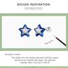 WOSTU 925 Sterling Silver Simple Mini Blue Star Stud Earrings For Women Star Zircon Ear Studs Fine Wedding Jewelry Gifts