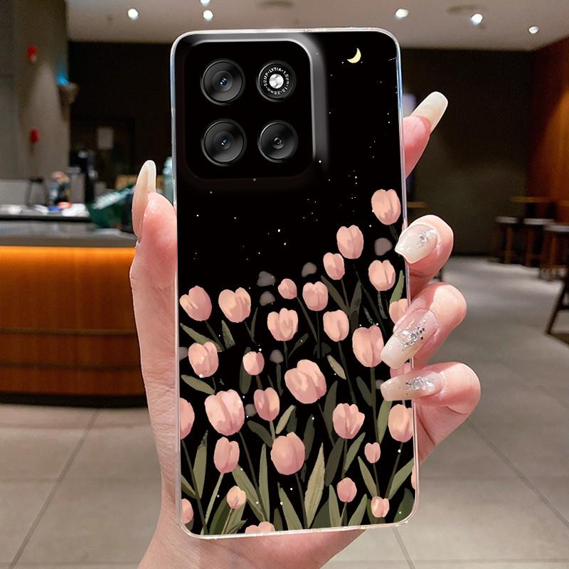 Phone Case For Motorola Moto G56 / Moto G66J / Moto G66Y 5G Butterfly Bow Protective Casing Transparent Soft Silicone TPU Cover