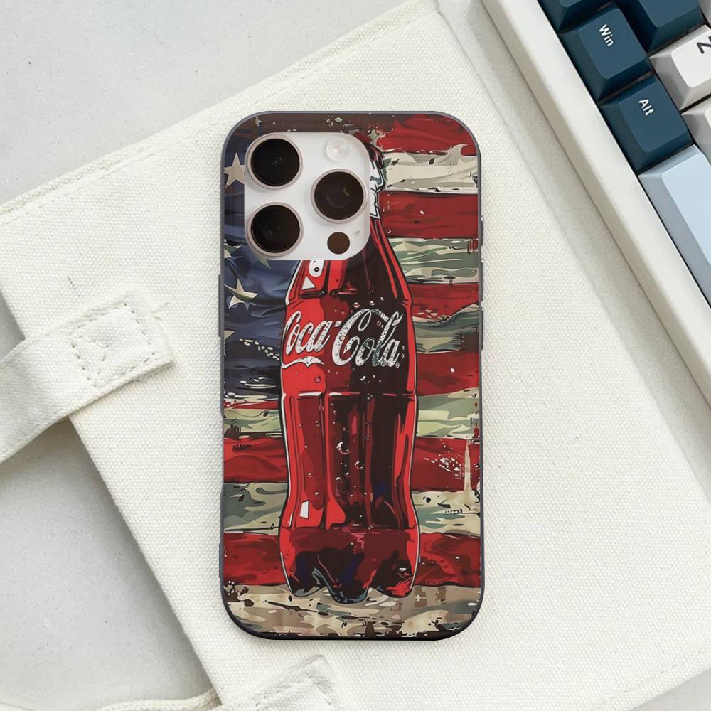 C-CocaS-Модный чехол для телефона с рисунком Колы для IPhone 17 16 15 14 13 12 11 ProMax Plus Волнистый чехол Ударопрочный