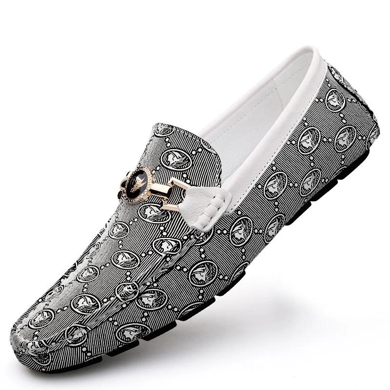 Fashion Men Genuine Leather Loafers Casual Luxury Shoes Brand Designer Spring Summer Man Shoes for Men