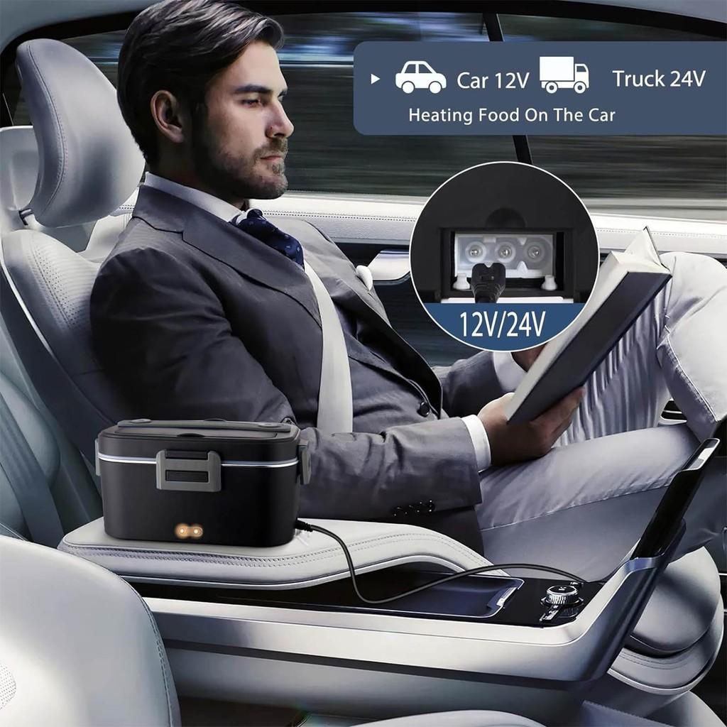 75W 1.8L Portable Electric Heated Lunch Box Stainless Steel Detachable Heating Bowl Car/Truck/Office Dining Box Microwave Oven