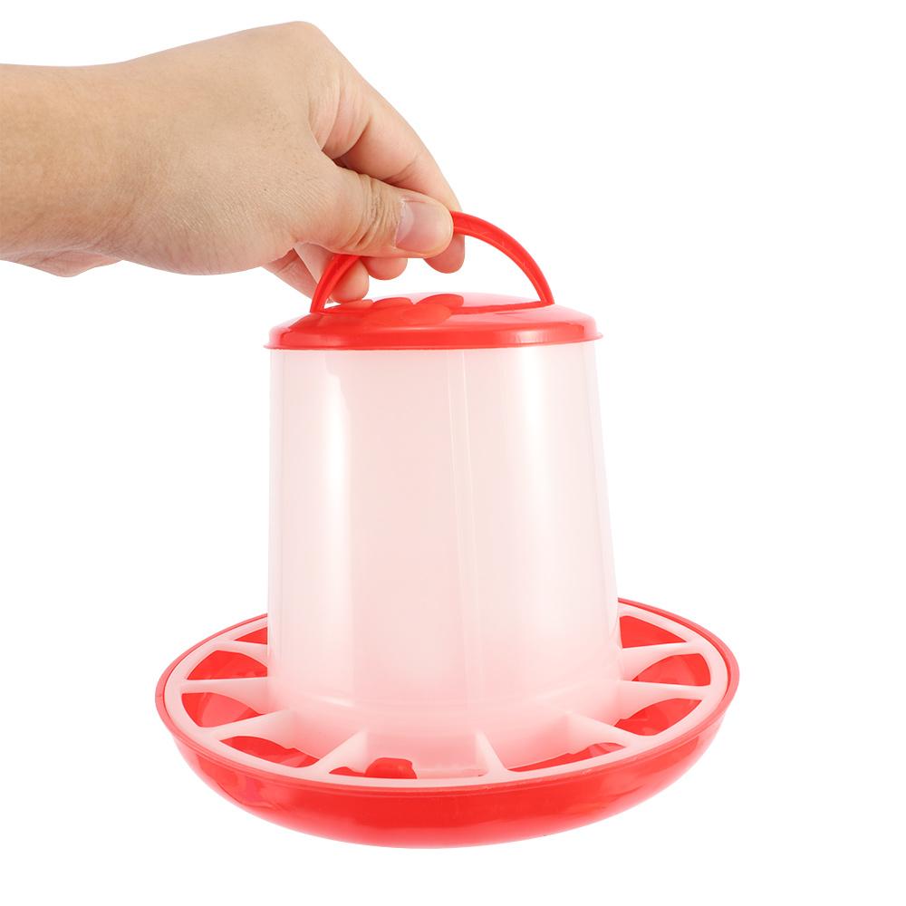Red Reusable Chicken Water Poultry Handle Farm Supplies Feeders Feed Bucket Poultry Tool