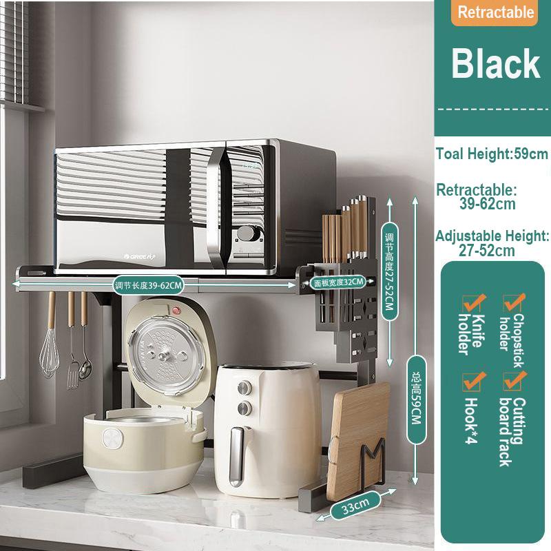 Кухонная выдвижная стойка для хранения микроволновой печи, бытовой органайзер для кухонной столешницы, шкафы для хранения кухонной утвари, регулируемая полка для специй