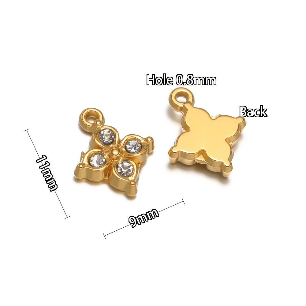 5Pcs Stainless Steel Zircon Little Moon Star Charms for DIY Jewelry Findings Children Necklace Bracelet Kids Earrings Making