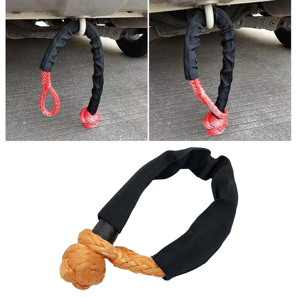 Car Tow Rope Shackle w/Winch Snatch Recovery Ring, Synthetic