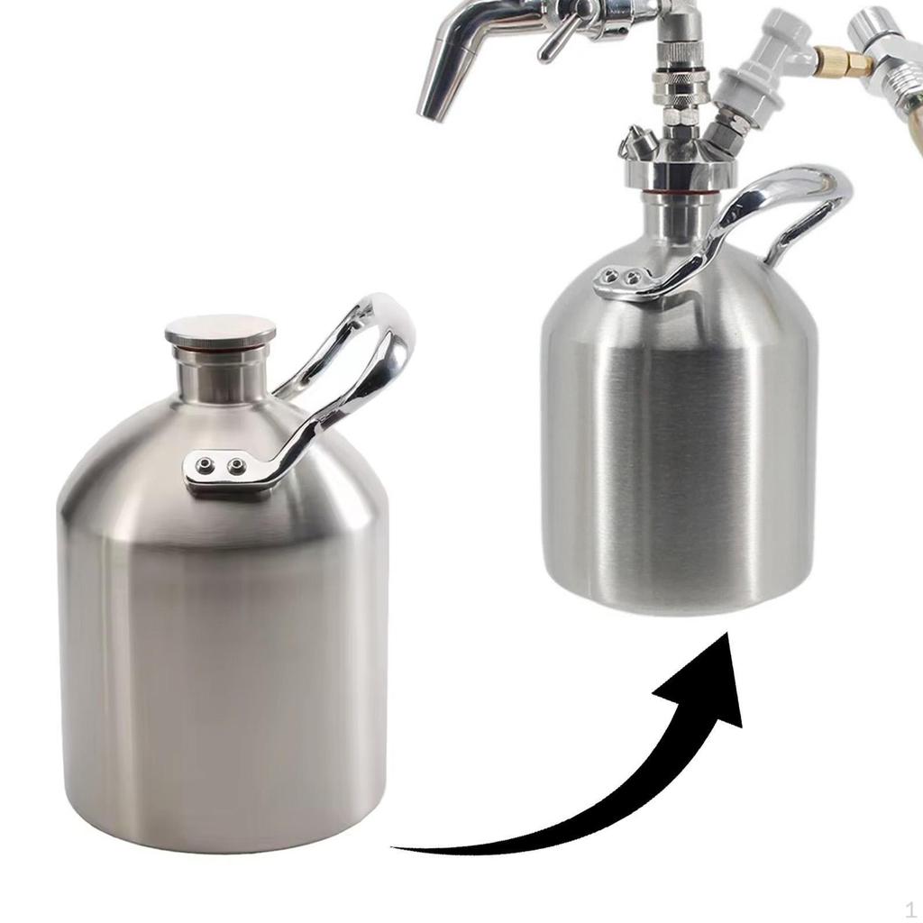 Пивной Гроулер из Нержавеющей Стали 304, Кег, Аксессуары для Домашнего Пивоварения, Сохраняет Свежесть, с Ручкой,