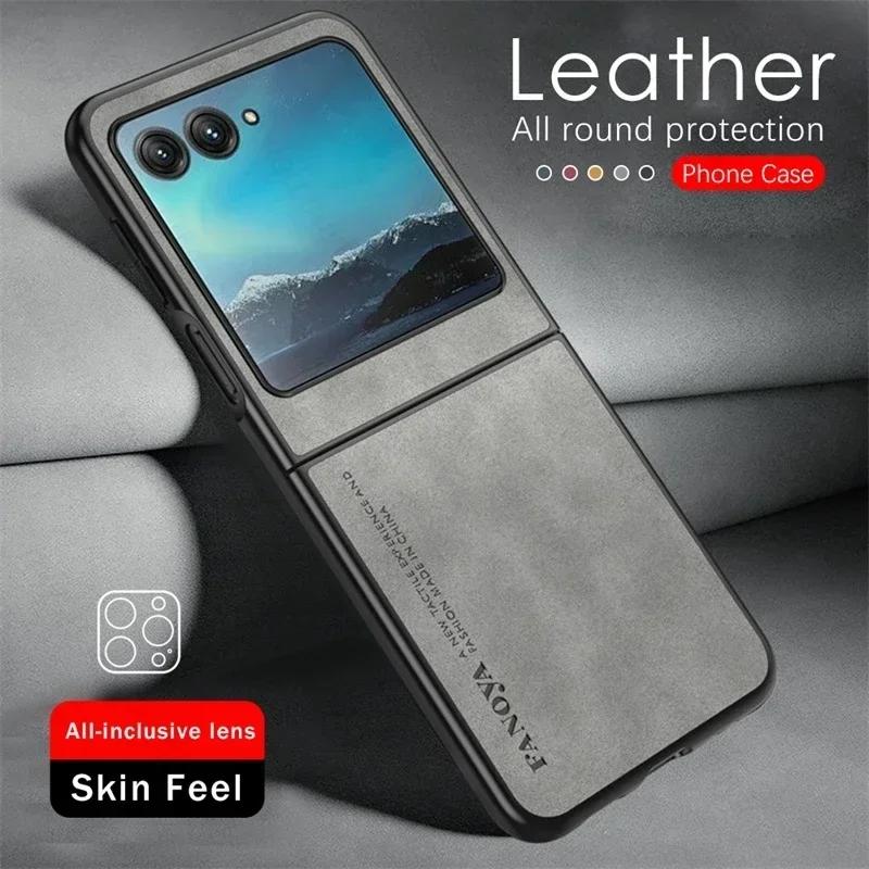 Кожаный чехол из овчины для Motorola Razr 60 Ultra /25 Razr 60/50/40 Ultra 60 Ultra Ударопрочный чехол из твердого пластика для телефона