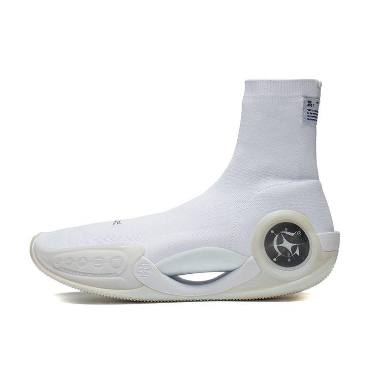 Glare x Li Ning WOW 9 Way Of Wade 9 LS Устойчивые к истиранию Дышащие Высокие Баскетбольные кроссовки Мужские Белые ABCS073-3